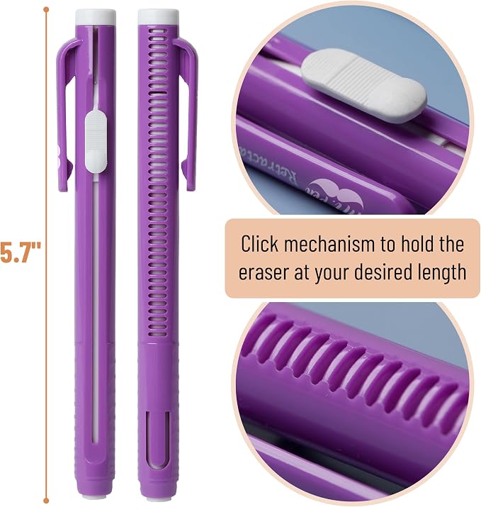 Mr. Pen- Retractable Mechanical Eraser Pens, 6 Pack, Vibrant Colors | - Image 3