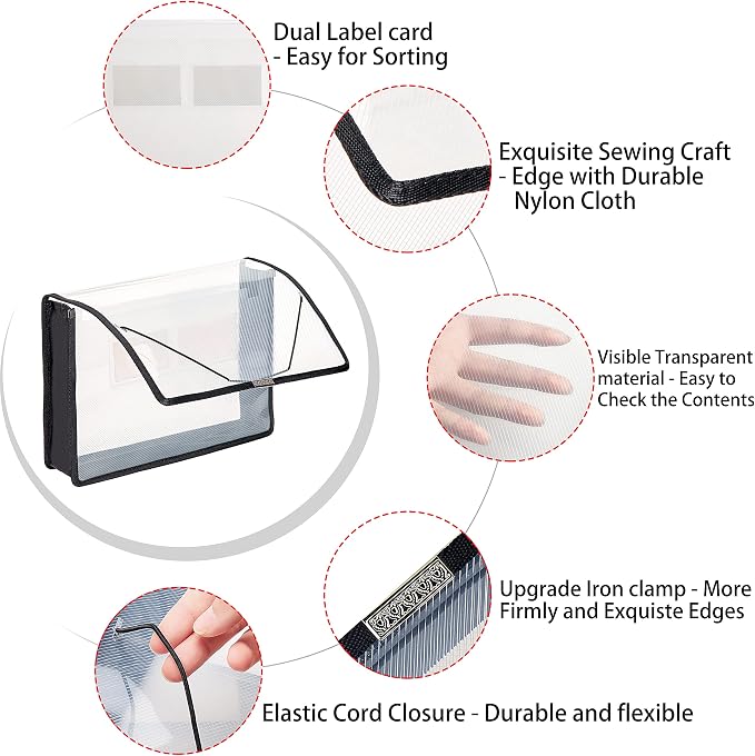 FANWU 6 Pack Plastic Expanding File Wallet Document Organizer - Image 3