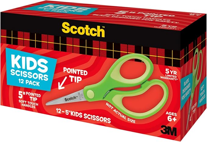 Scotch 5" Soft Touch Pointed Tip Kids Scissors, All-Purpose Scissors - Image 5