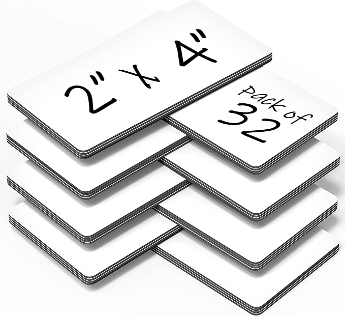 32 Pack Dry Erase Magnetic Labels 2x4 in by Juzari