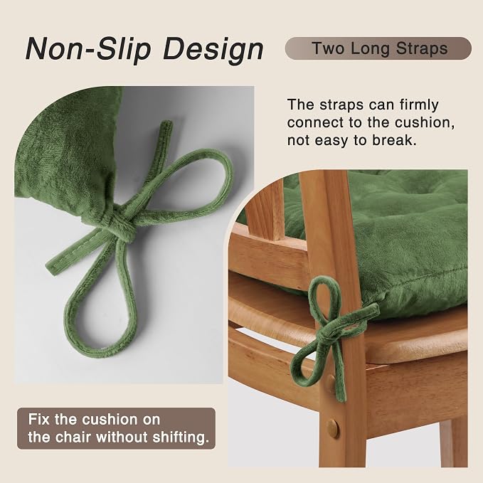 OVOV 4 Pack Chair Cushions for Dining Chairs Soft Seat Cushions for Kitchen - Image 3