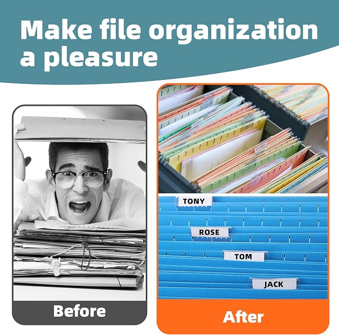 File Folder Tabs, SUNEE 50 Sets Hanging File Folder Labels Tabs and Inserts - Image 7