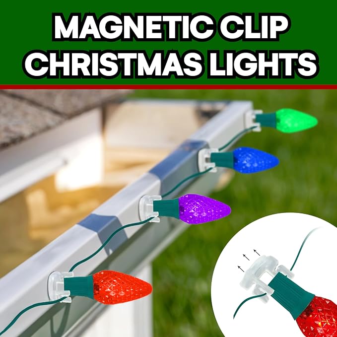 Signs Authority 100 Pack Extra Strong Magnetic Christmas Light Clips - Image 2