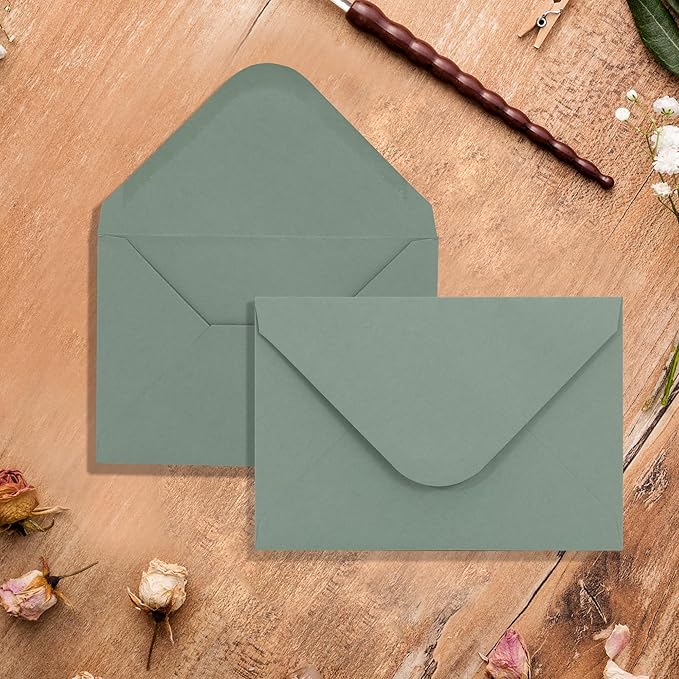 Sage Green Envelopes 4 x 6 Inch, 50 Pack, A4 Size Blank 4 1/4” X 6 1/4” - Image 4