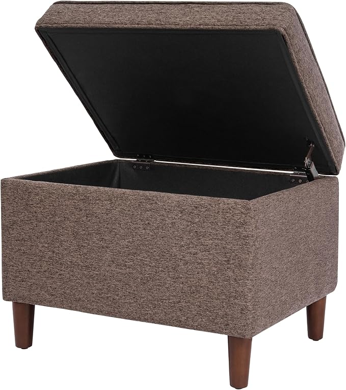 Home Decor | Dinah Collection Modern Storage Ottoman | Ottoman with Storage for Living Room & Bedroom (Chocalate Brown)-DeskLoop Office