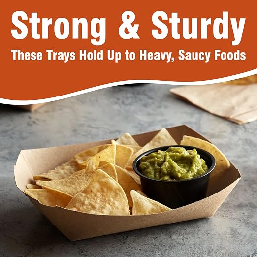 2lb Natural Kraft Paper Food Trays - Image 5
