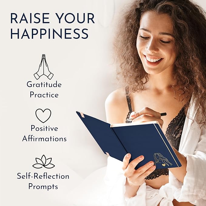 RYVE Daily Journal for Women: 6-Month Guided Gratitude Journal for Women with Prompts - Affirmation, Gratitude, Mindfulness, Self Help & Reflection, Gratitude Journal Notebook, Self Care Journal-DeskLoop Office