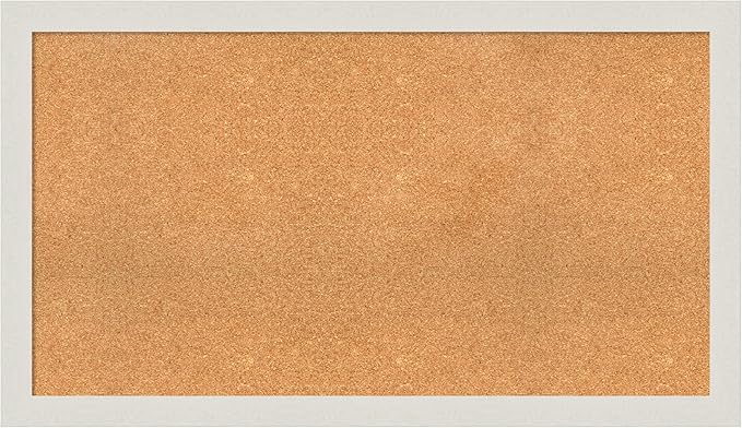 Amanti Art Natural Cork Board for Wall, 27x47 Vision Board with White Frame, Oversize Corkboard Office Decor for Home Organization, Country Rustic Corkboard Pinboard to Display Items for Home-DeskLoop Office