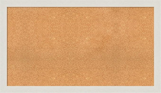Amanti Art Natural Cork Board for Wall, 27x47 Vision Board with White Frame, Oversize Corkboard Office Decor for Home Organization, Country Rustic Corkboard Pinboard to Display Items for Home-DeskLoop Office