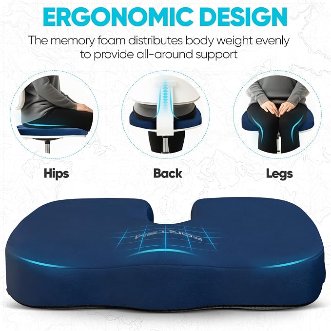FORTEM Seat Cushion, Office Chair Cushion, Memory Foam Car Seat Cushions - Image 7