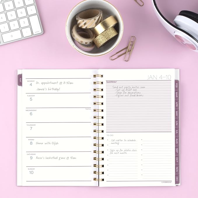 Mead Cambridge 2027 Planner, Weekly & Monthly, 5.5" x 8.5", Blush Blossom - Image 2
