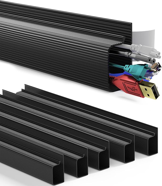 Delamu 6 Pack Safe & Tidy Black Cable Management Solution by DELAMU