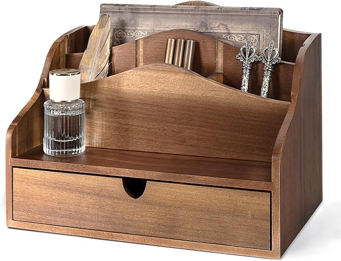 Rebee Vision Acacia Wood Mail Organizer by REBEEVISION