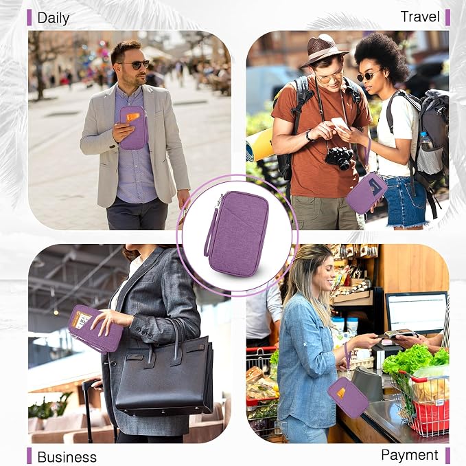 Passport Holder Family RFID Travel Document Organizer - Image 5