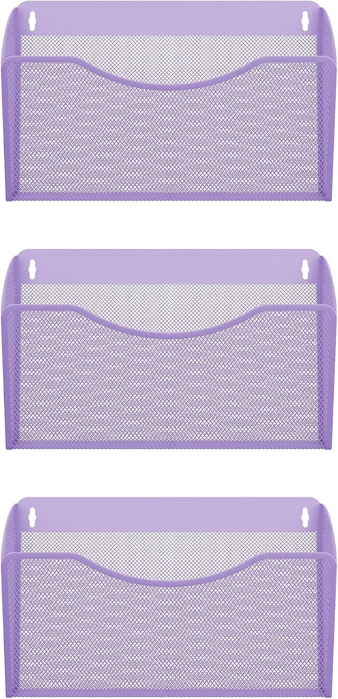 EasyPAG 3 Single Pocket Wall File Organizer, Mesh Hanging File Folder Organizer - Image 2