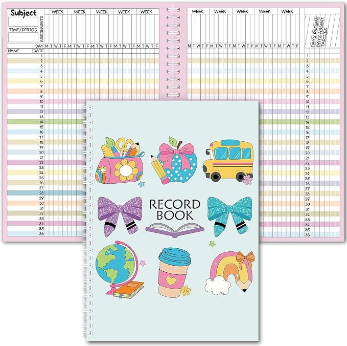 Fuyoooo Teacher Record Book Teacher Grade Books 2026-2027 Spiral Bound Record by Liraitoya