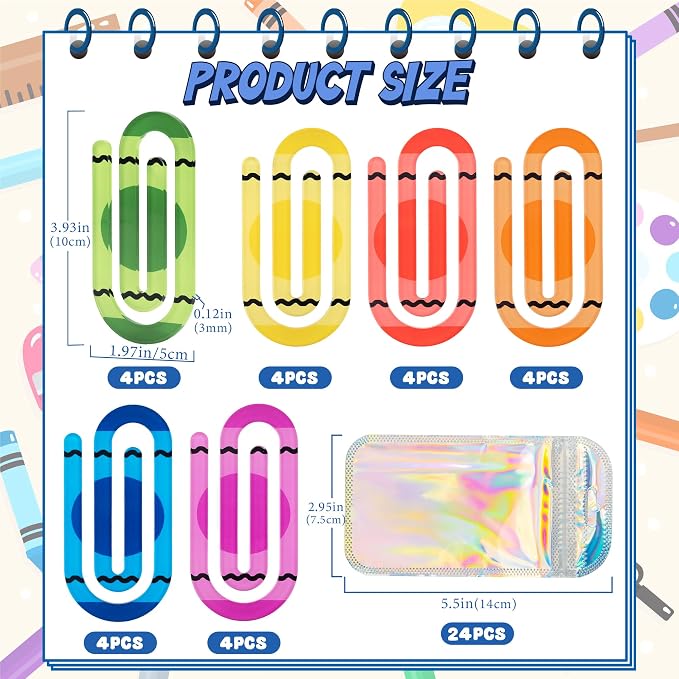 48 Pack Jumbo Acrylic Paper Clips - Image 2