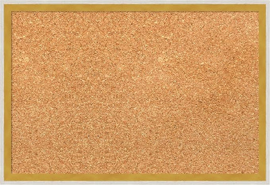 Amanti Art Natural Cork Board for Wall, 13x19 Vision Board with White Frame, Small Corkboard Office Decor for Home Organization, Modern Corkboard Pinboard to Display Items for Home Organization in-DeskLoop Office