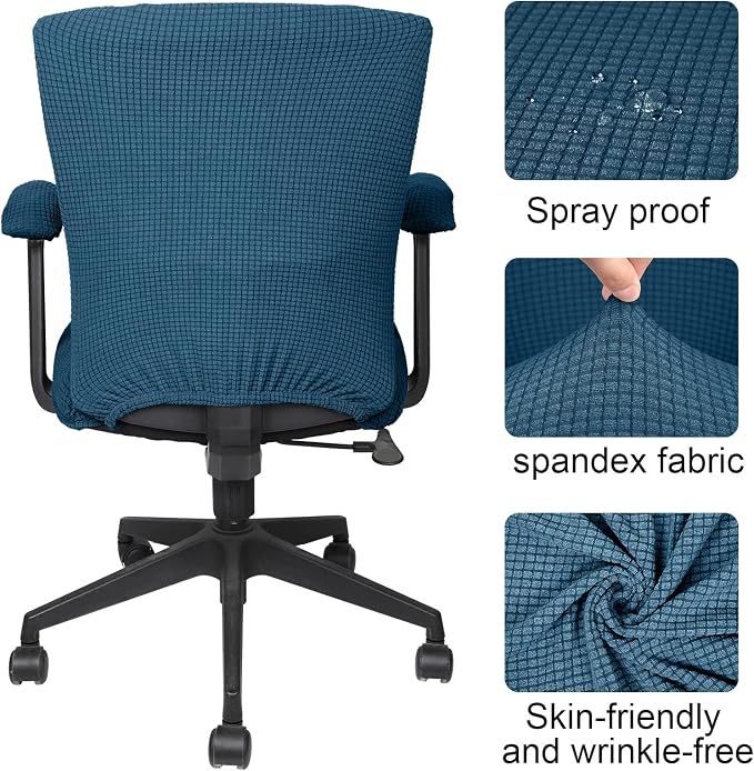 Tallew 4 Pcs Office Chair Covers Set Computer Universal Protective Stretchable - Image 3