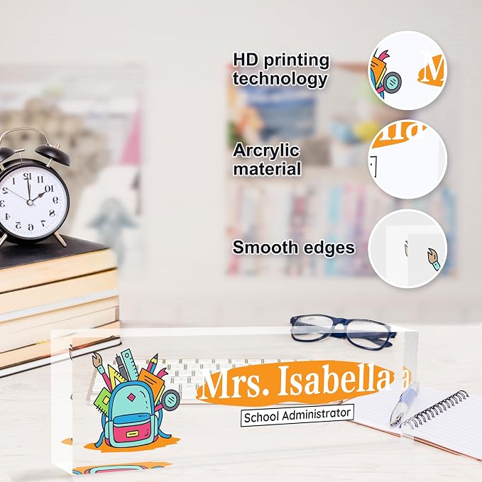 Custom Desk Name Plate Personalized, Acrylic Name Plates - Image 4