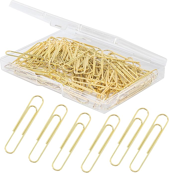 100pcs Gold Paper Clips, Large Paper Clip 2 Inch Jumbo Paperclips, Smooth Heavy by Bflaae
