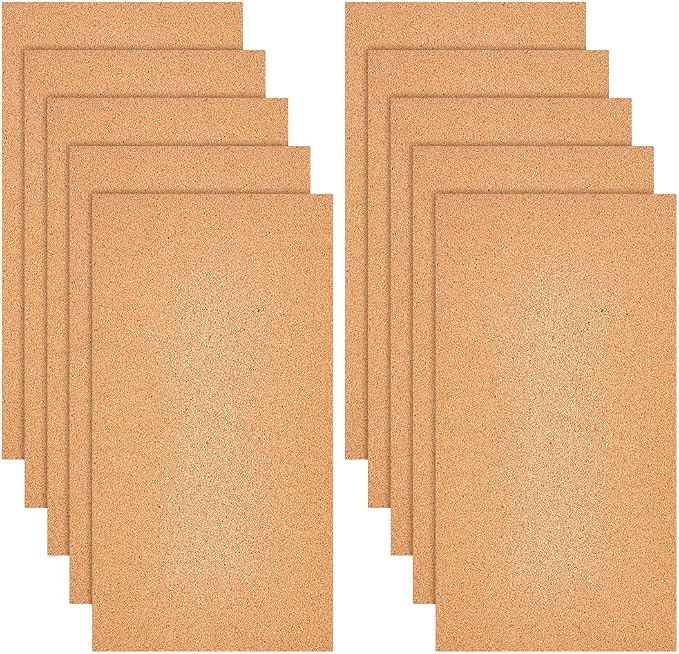 OLYCRAFT 10 Sheets 1mm Thick Cork Sheets 12x6.1 Inch Thin Cork Roll Brown Corks by OLYCRAFT