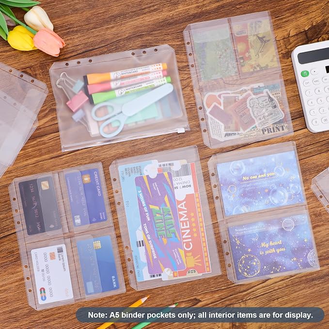 12PCS A5 Binder Pockets, 6-Hole Budget Envelopes - Image 3