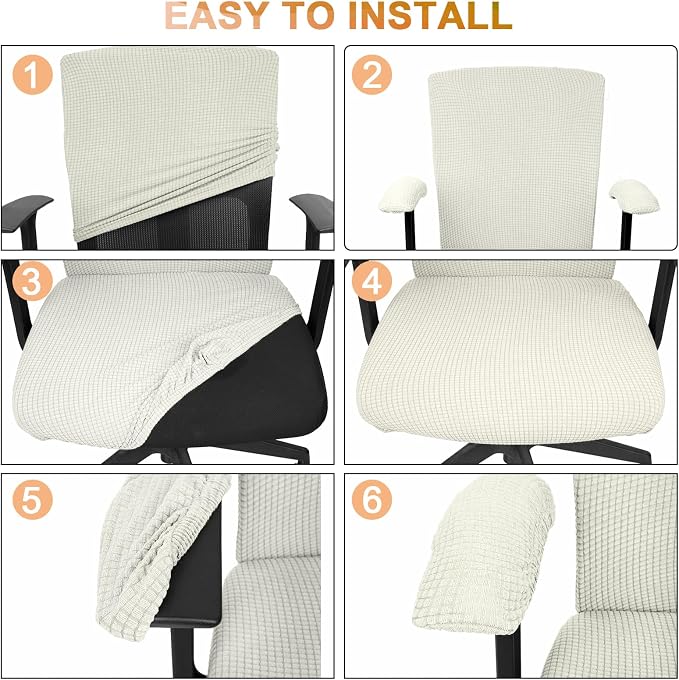 Tallew 4 Pcs Office Chair Covers Set Computer Universal Protective Stretchable - Image 5