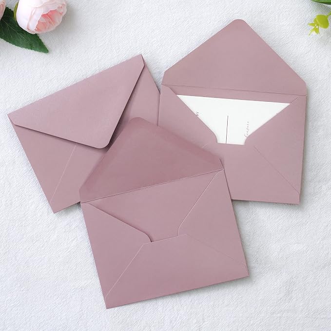 PONATIA 50 Pack A1 Envelopes, 3.63 x 5.2” Dusty Rose Envelopes Perfect - Image 5