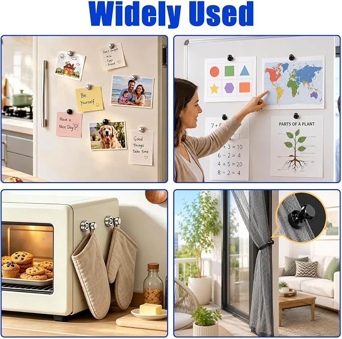 110Pcs Push Pin Magnets, Small Refrigerator Magnets Rare Earth Magnets - Image 9