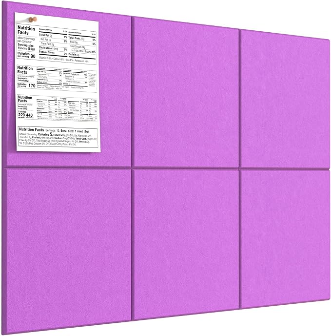 MaxGear Felt Bulletin Board 36" x 24", Rose Pink Felt Wall Tiles Push Pins | by MaxGear