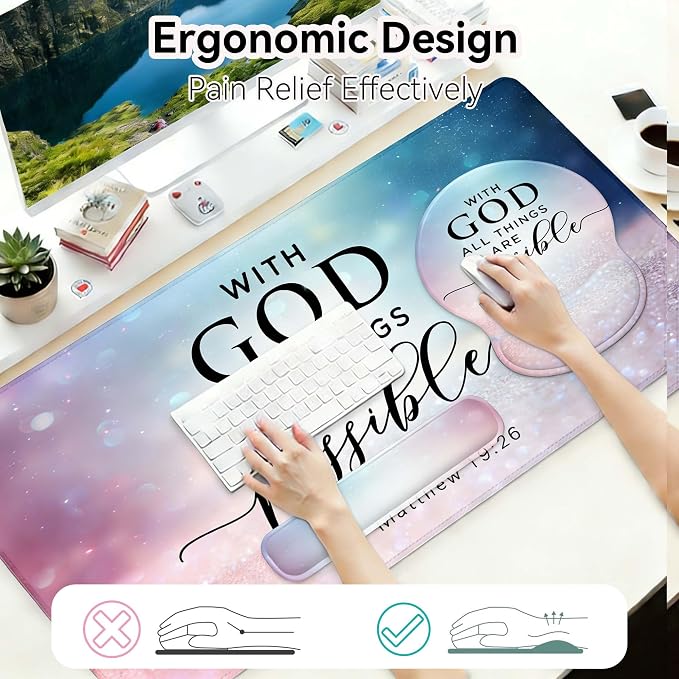 Desk Mat Set + Keyboard and Mouse Pad - Image 3
