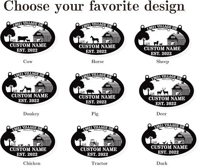 Custom Farmhouse Metal Sign | Personalized Last Name & Established Date Farm - Image 2