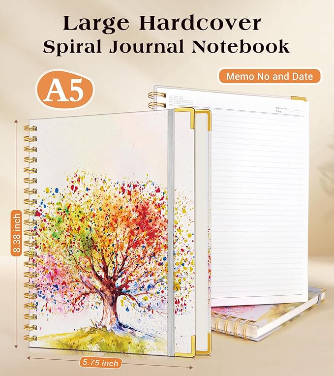 Lined Spiral Notebook Journal for Women, 150 Pages Cute Notebooks 5.75” x 8.38” - Image 2