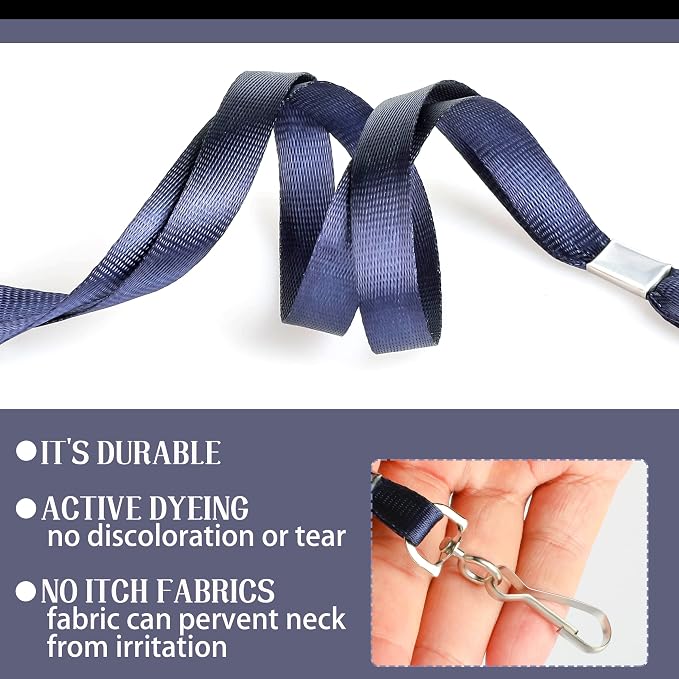 LOCONHA 100 Pack Navy Blue lanyards Lanyards - Image 4