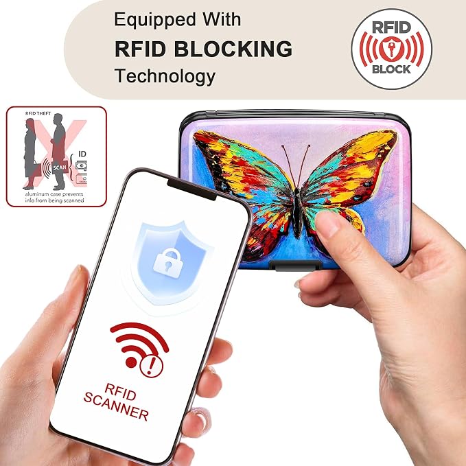 ELFISH RFID Blocking Credit Card Protector Aluminum ID Case Hard Shell Business - Image 2