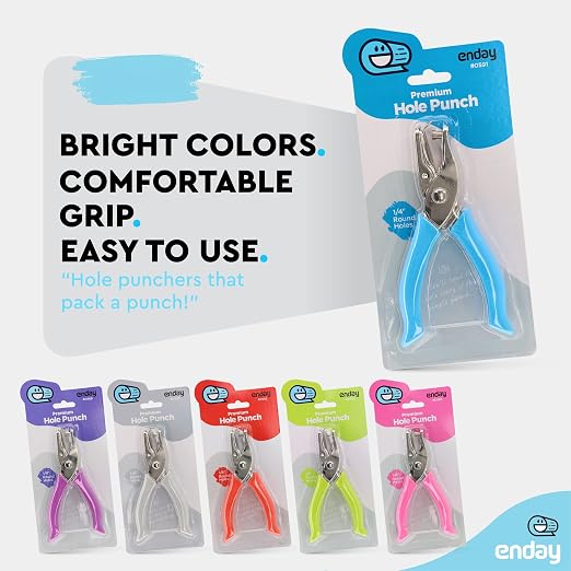 Enday Single Hole Punch – Blue 1/4" Hole Puncher Single - Image 6