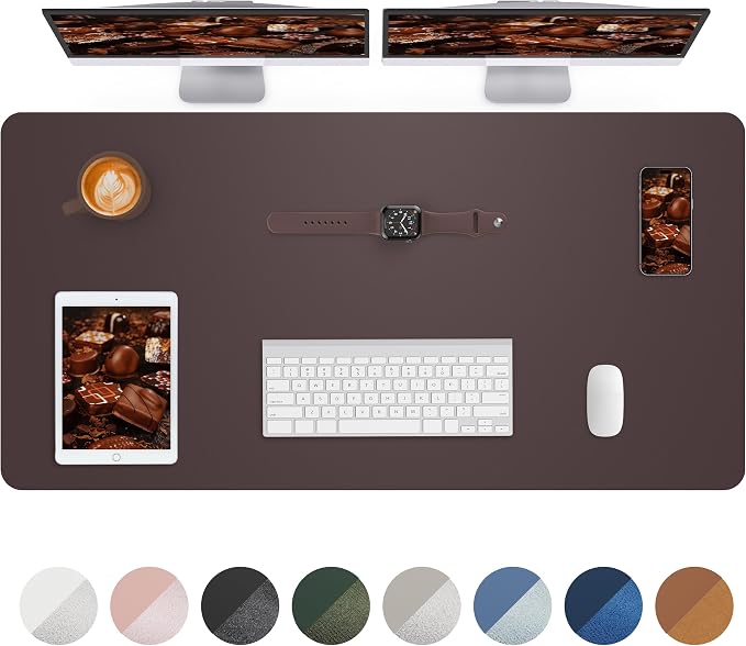 Leather Desk Pad Protector, Office Desk Mat, Non-Slip PU Leather Desk Blotter by AFIING