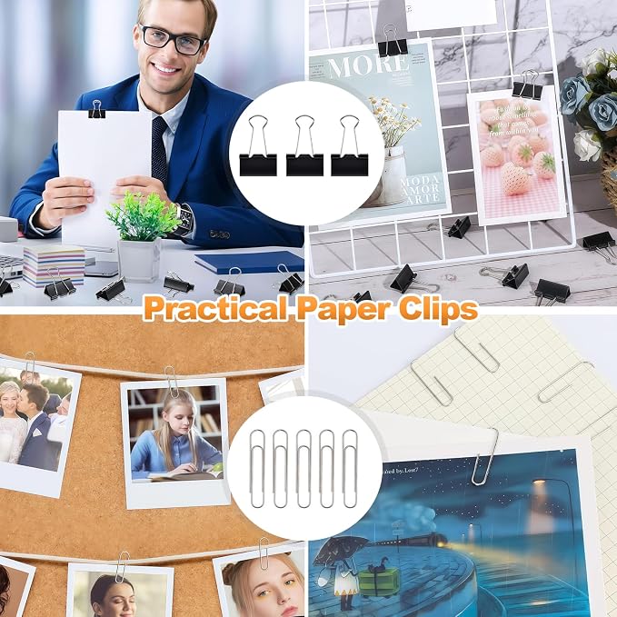 140 PCS Stainless Steel Metal Hinge Clips Assorted, Large Bulldog Clips - Image 7