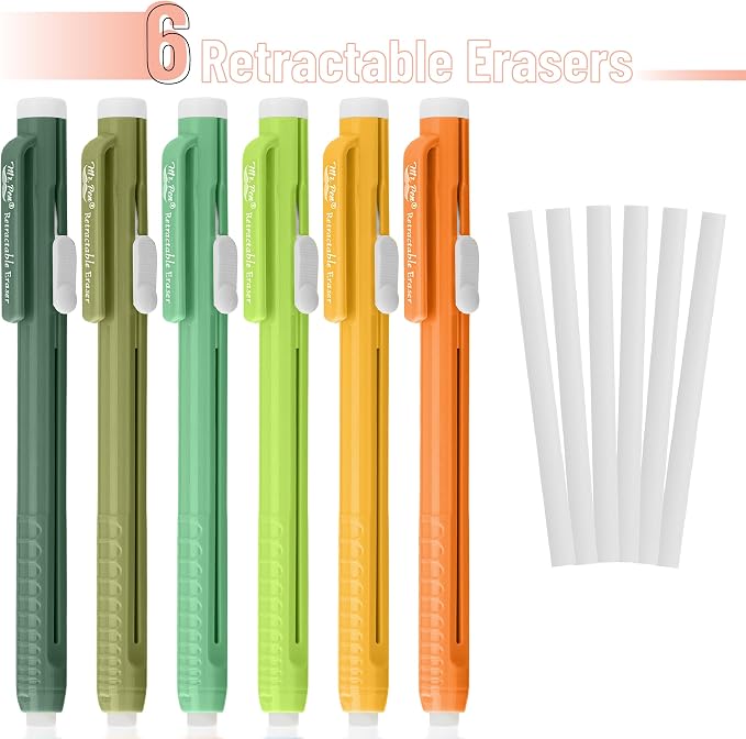 Mr. Pen- Retractable Mechanical Eraser Pens, 6 Pack, Citrus Colors | Latex-Free - Image 2