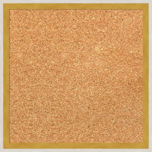 Amanti Art Natural Cork Board for Wall, 13x13 Vision Board with White Frame, X-Small Corkboard Office Decor for Home Organization, Modern Corkboard Pinboard to Display Items for Home Organization in-DeskLoop Office
