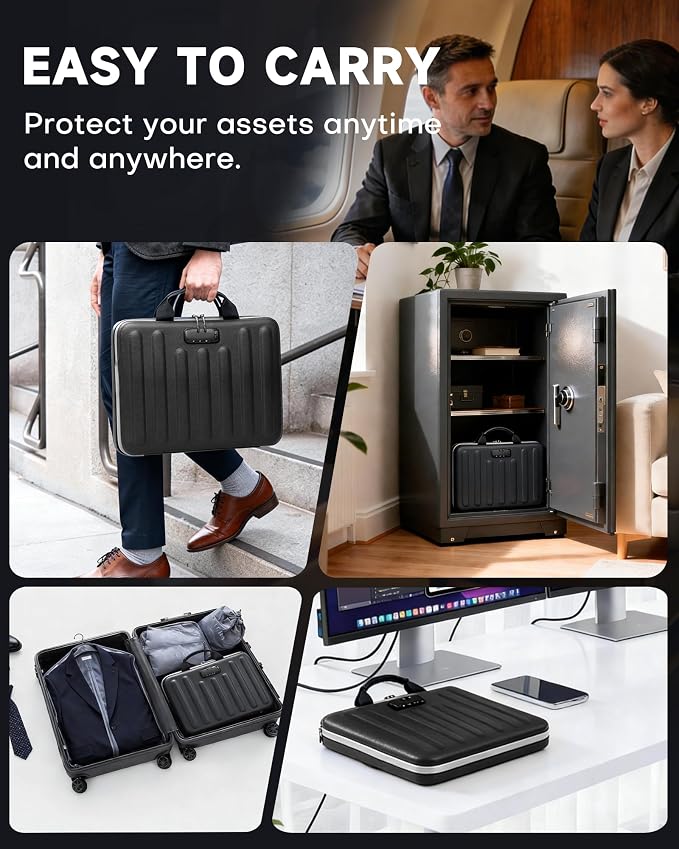 DOZAWA Fireproof Document Box, Hard Case Document Organizer - Image 6