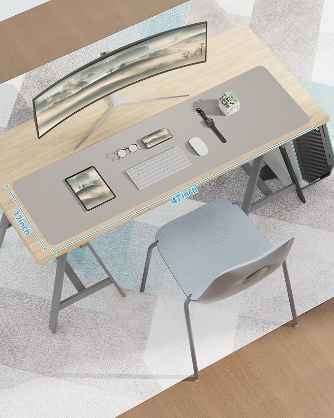 AFIING Leather Desk Pad Protector, Mouse Pad, Office Desk Mat, Non-Slip PU - Image 7