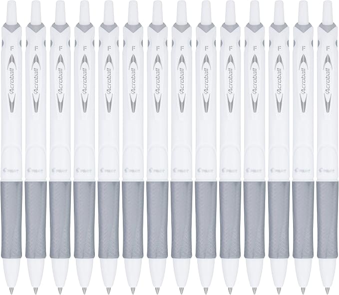 Pilot Acroball PureWhite Advanced Ink Refillable & Retractable Ball Point Pens by PilotCorporationofAmerica