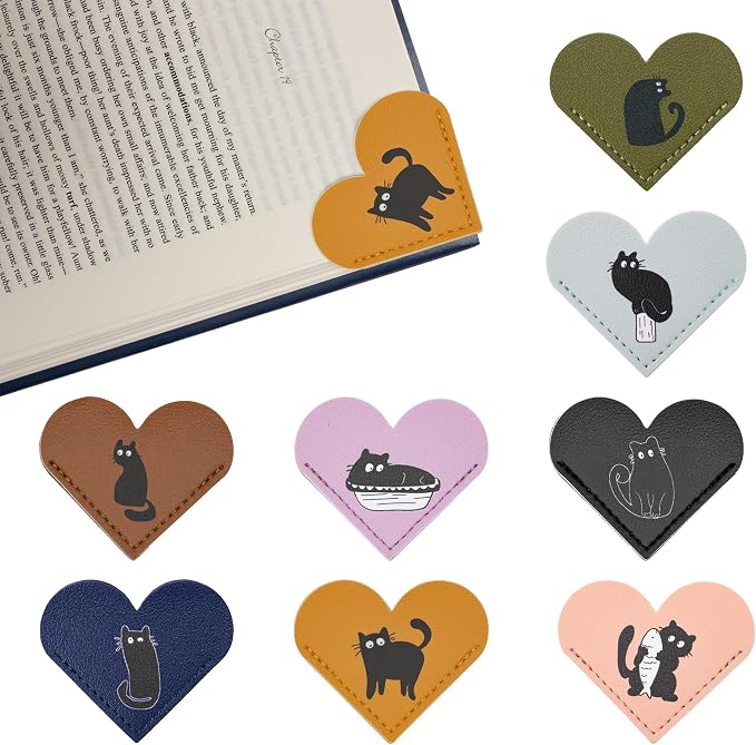 Yuoyar 8 Packs Leather Heart Book Marks by YUOYAR