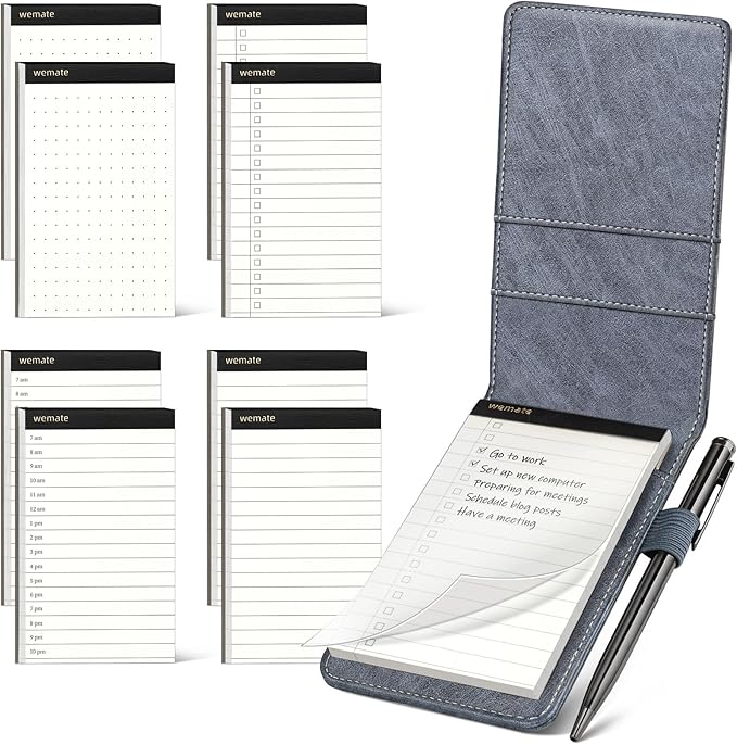 WEMATE 10 Pieces Small Notepad Holder Set Pocket Notebook by WEMATE