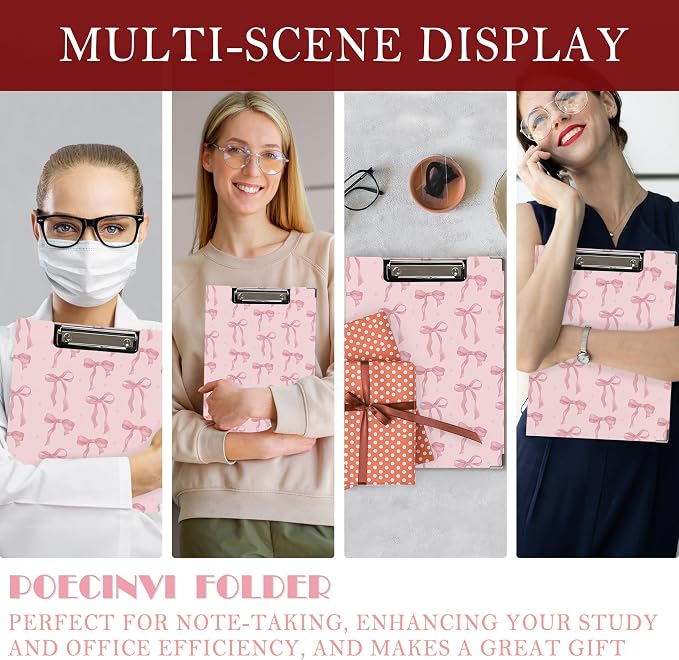 Coquette Preppy Pink Bow Clipboard Folio - Image 6
