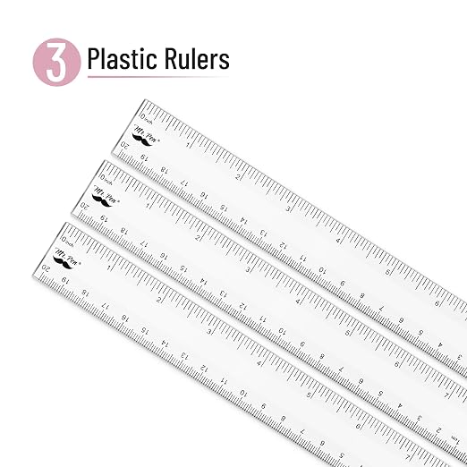 Mr. Pen- Plastic Ruler, 8 Inch, 3 Pack, Easy-to-Read Markings | - Image 2