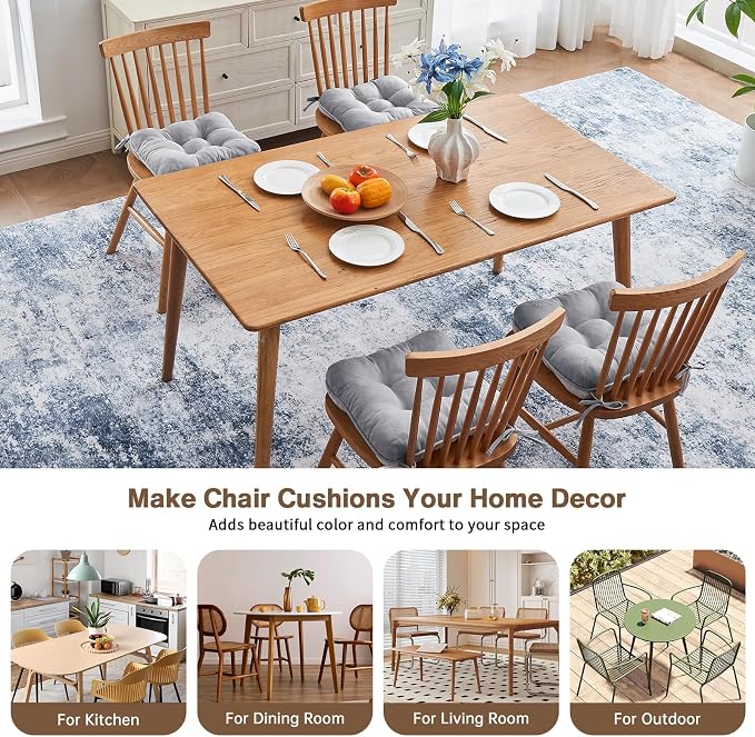 BETU Chair Cushions for Dining Chairs Set of 4, 3.5" Thick Kitchen Table Chair - Image 8