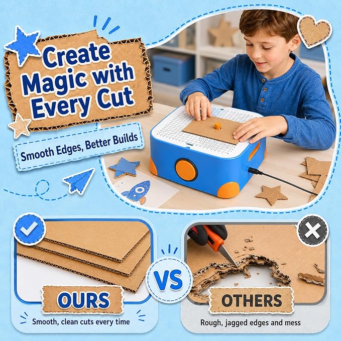 Kid-Safe Cardboard Cutter Machine, Bladeless Power Tool Craft Paper Cutter Saw - Image 6